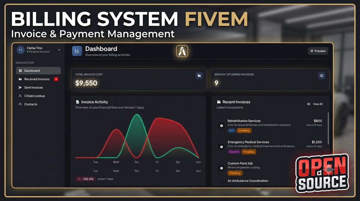 Billing System FiveM | Invoice & Payment Management | Open Source